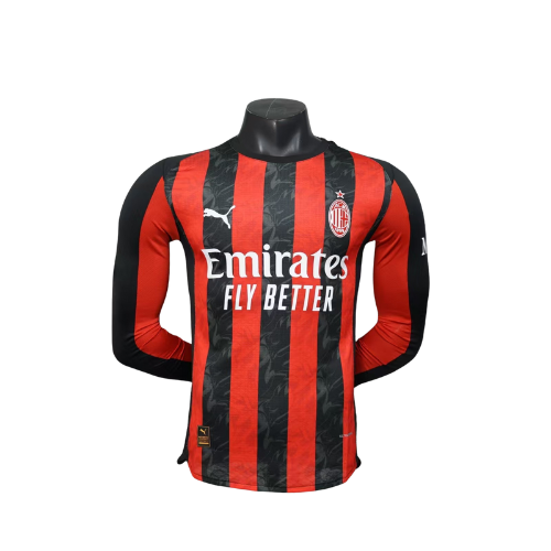 AC Milan Long Sleeved Jersey - Red/Black